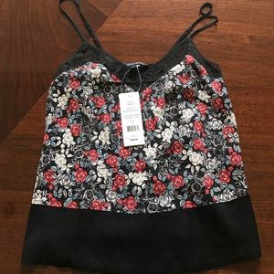 French Connection Midnight Rose Strappy Top, Sz 0