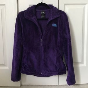Purple fuzzy Northface jacket