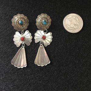 Native American Sterling Turquoise and Coral