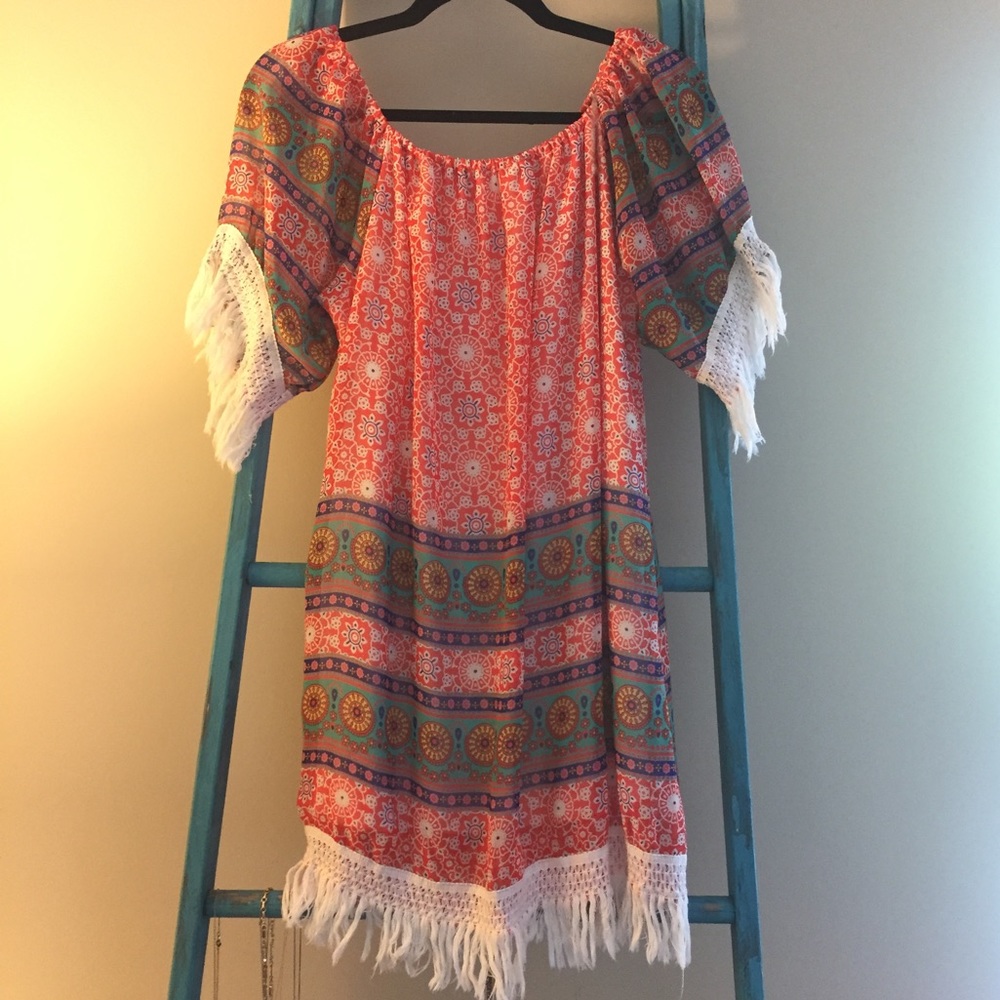 Fringe Patterned Dress