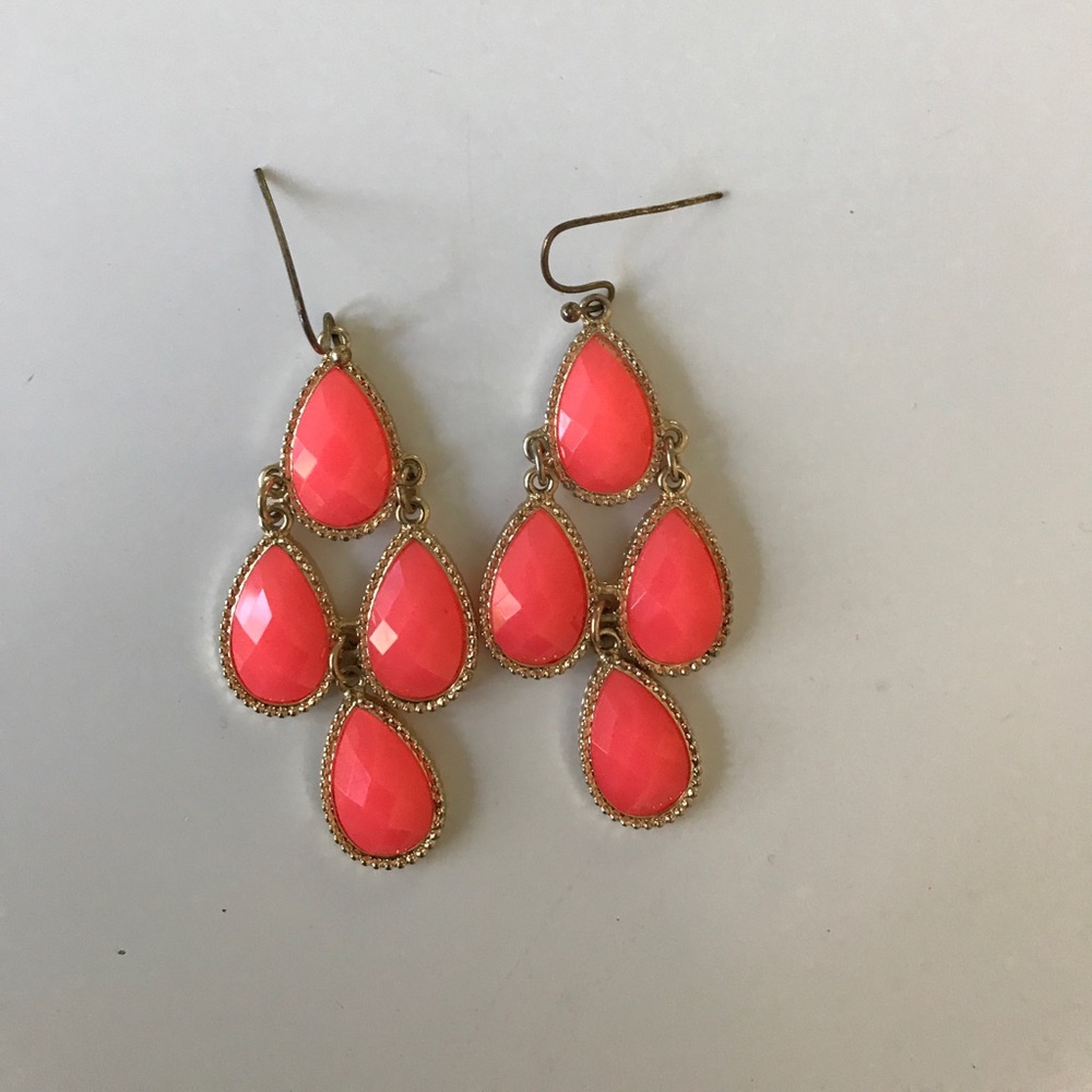 Coral dangly earrings
