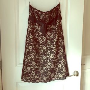 Strapless lace dress