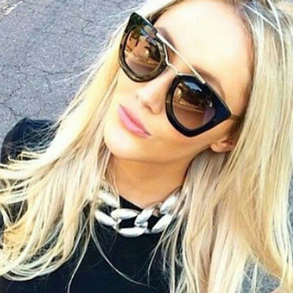 Cat eye style brown sunglasses