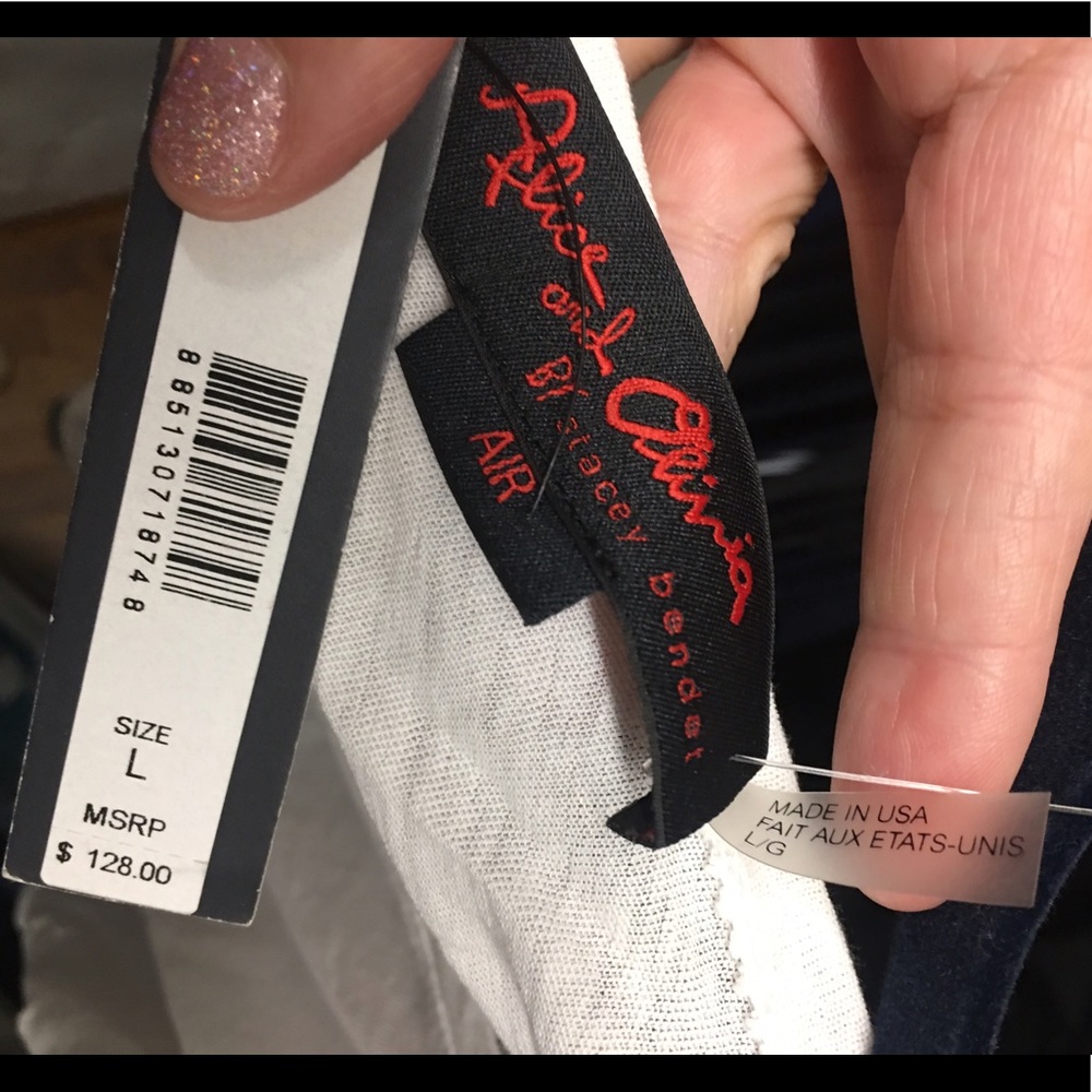 Alice and Olivia Distress white t shirt