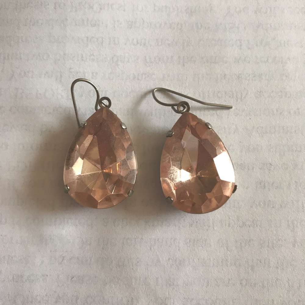 Pink drop earrings