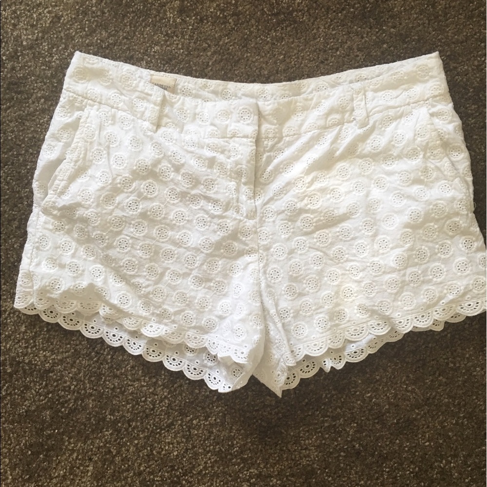 White lace shorts