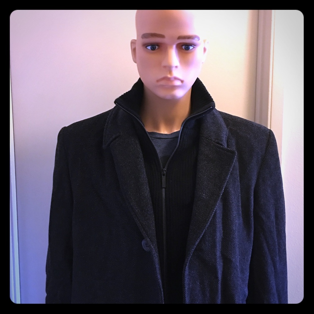 Dark Grey & Black 3/4 Kenneth Cole Coat