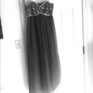 Grey/Sequin Prom Dress