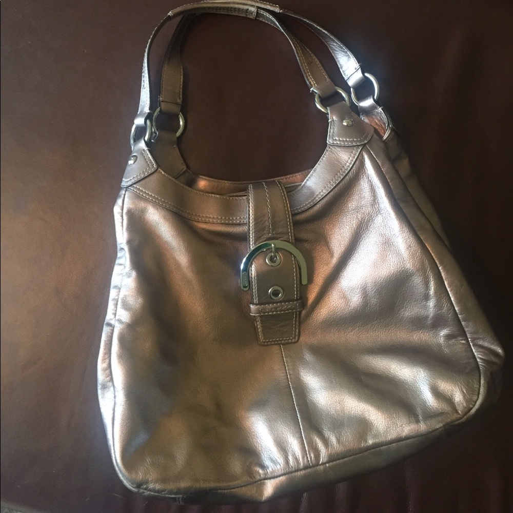 Coach Lynn Soho Champagne Leather Hobo