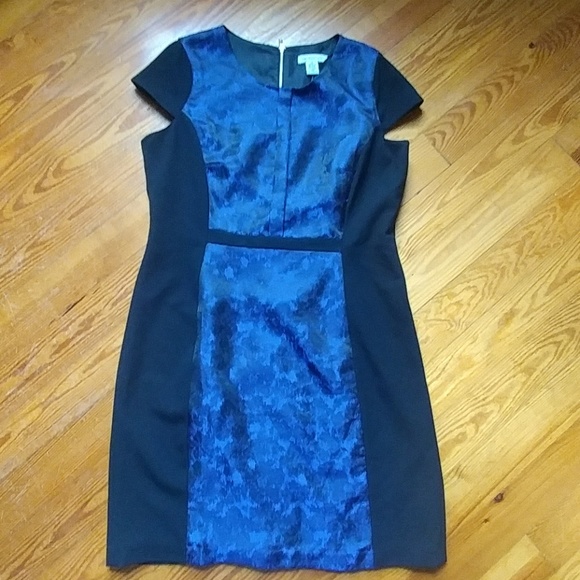 Plus Size Liz Claiborne Black & Blue Dress - Picture 1 of 5