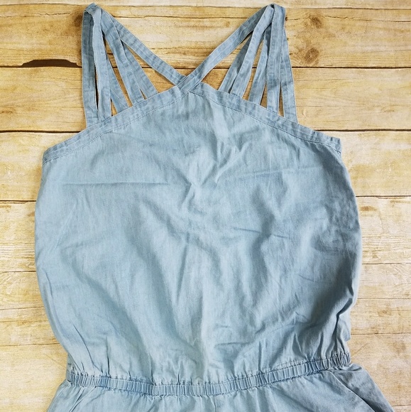 Fabletics Liza Romper In Light Blue Chambray - Picture 4 of 7