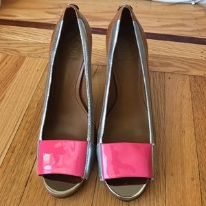 Tory Burch Heels with pink & metallic