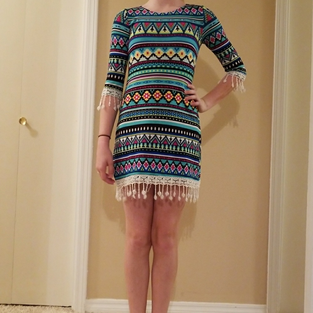 Tribal print Tween Diva girls dress