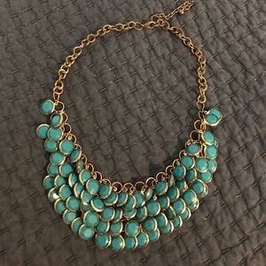 Turquoise and gold statement necklace