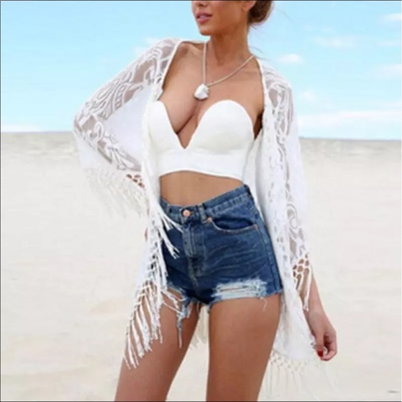 🔥HoT SALE fringe tassel lace cover up cardigan - Picture 4 of 4