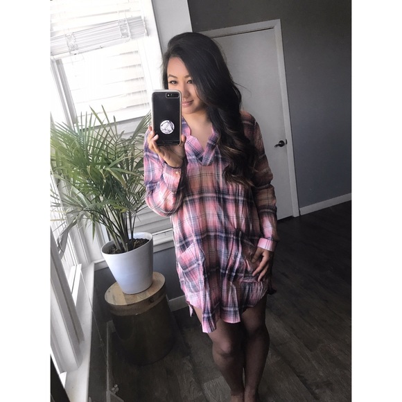 >>LAST<< On the Repeat Plaid Tunic - Coral - Picture 3 of 7