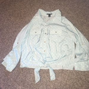 Polka dot 1/2 long sleeve shirt