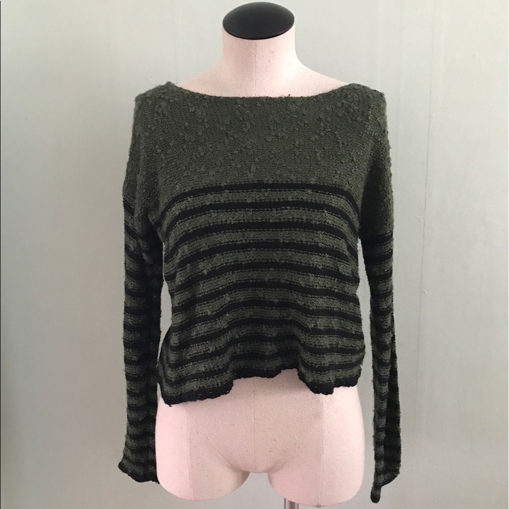 Green and black sweater