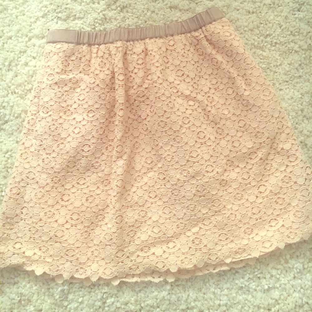 Jcrew pink lace skirt xs j. Crew