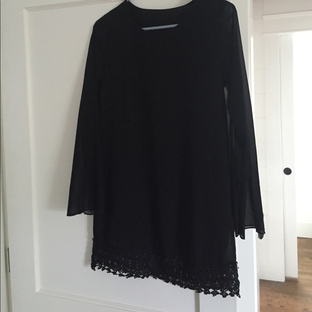Black long sleeve mini dress