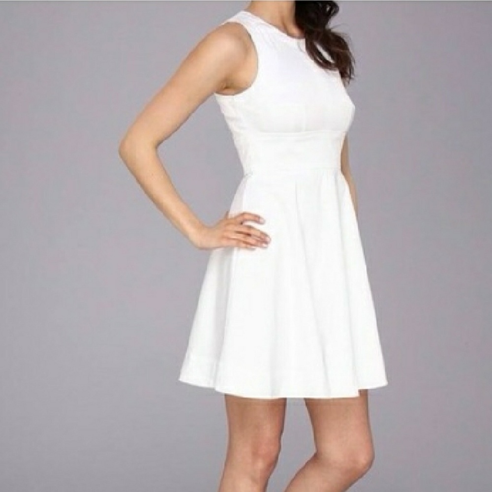 NWT French Connection White Fit & Flare Dress - Picture 2 of 3