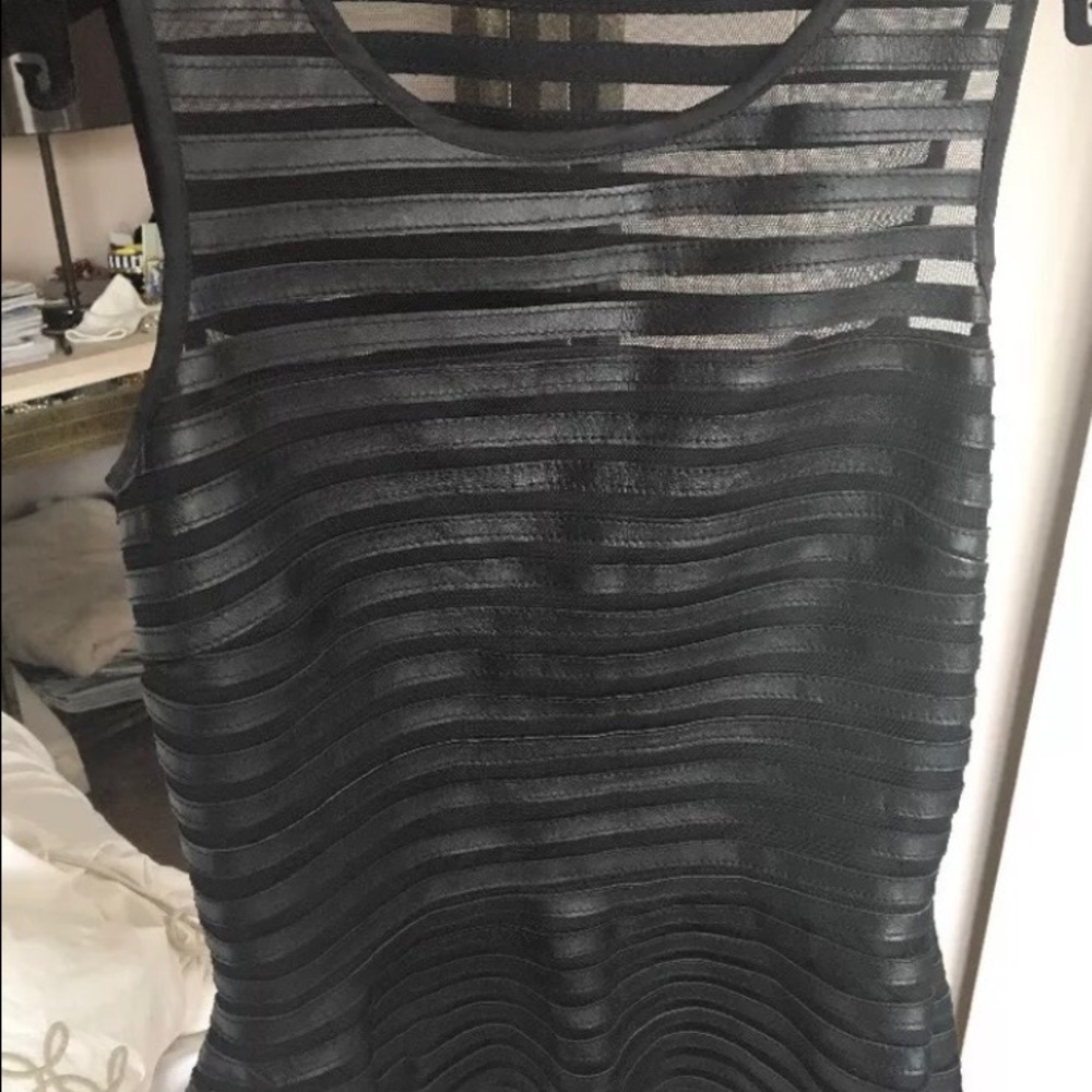 Parker Leather Peplum Top
