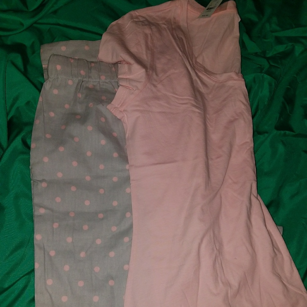 NY and CO. pink and gray polka dot pajamas