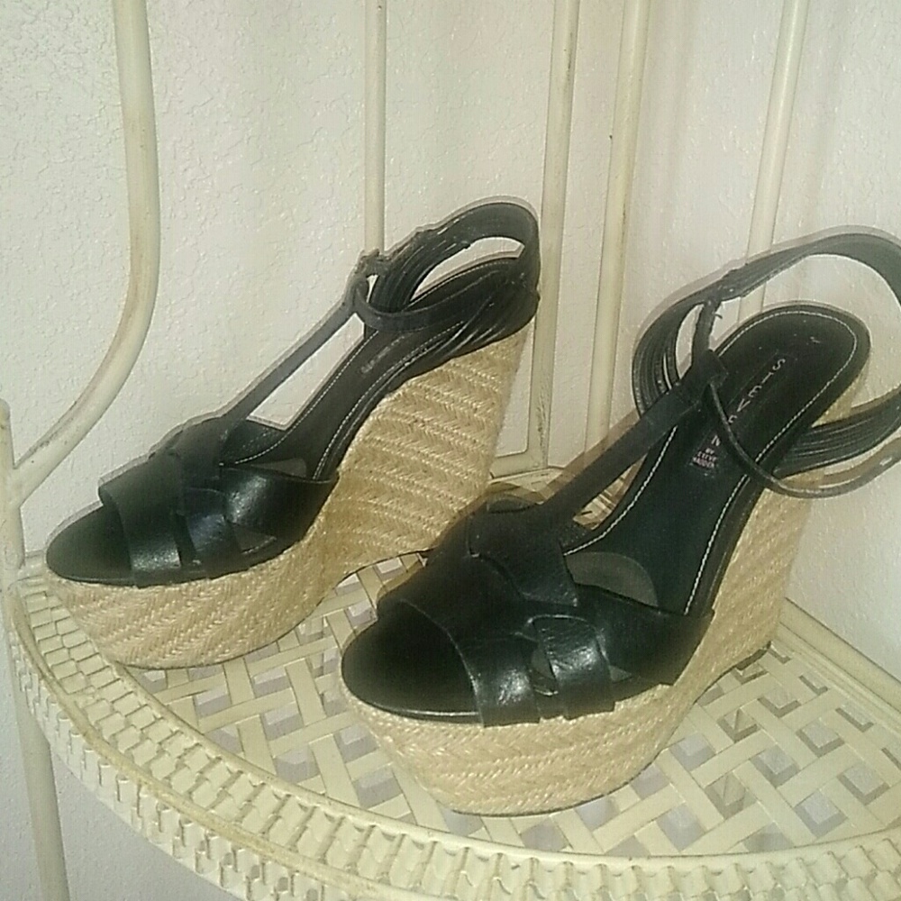 Steven by Steve Madden Black Wedges