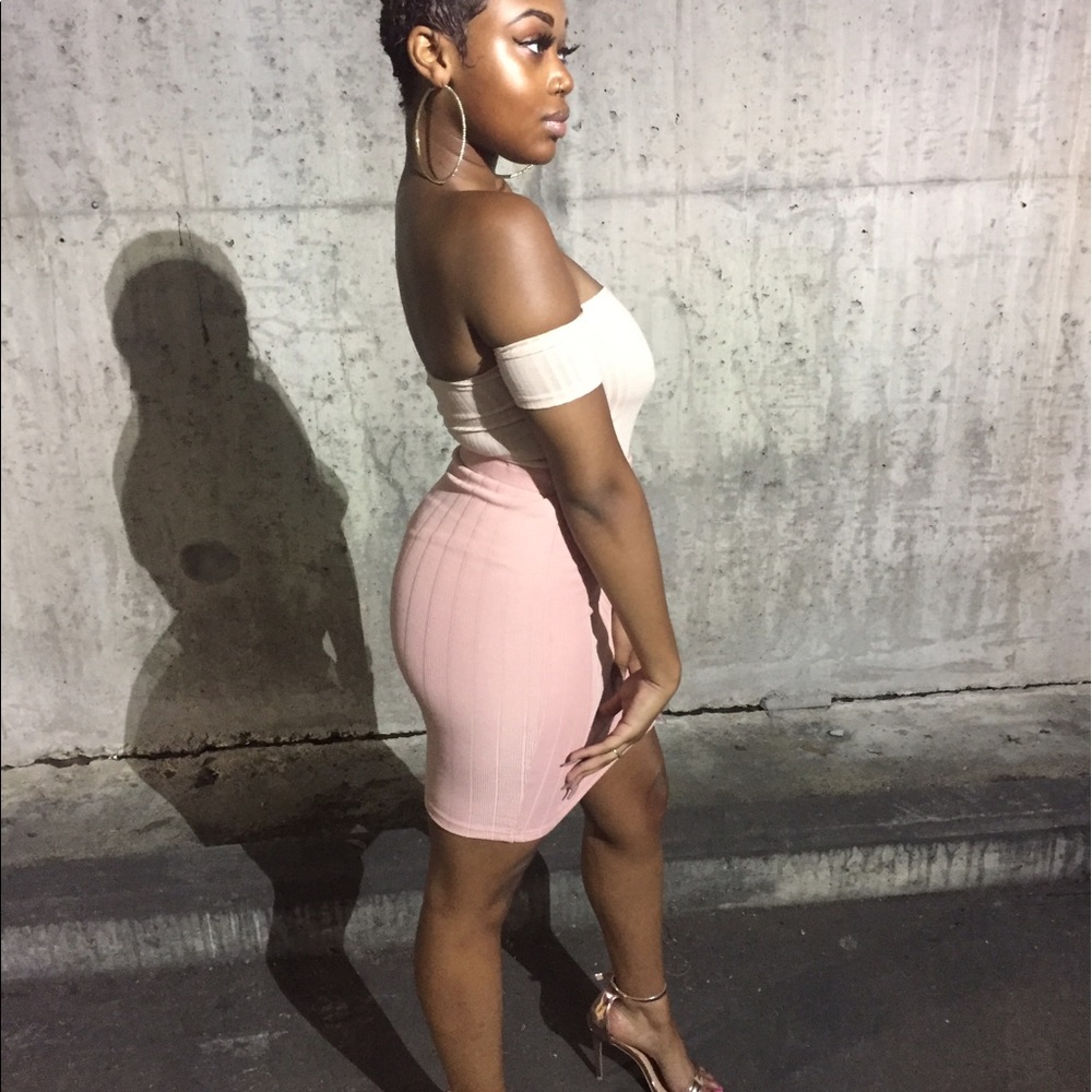 Blush bodycon skirt