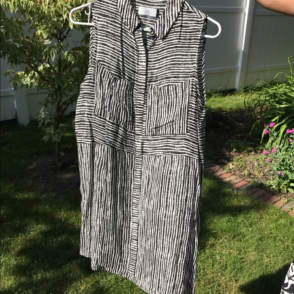 V Dolce Vita striped button front tunic