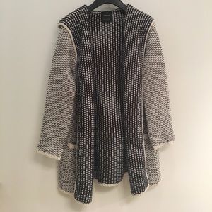 Zara hooded wool sweater coat