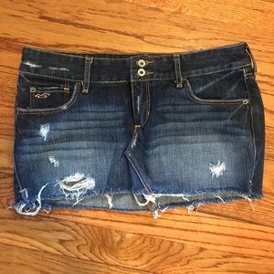 Short Jean Skirt - Distressed
