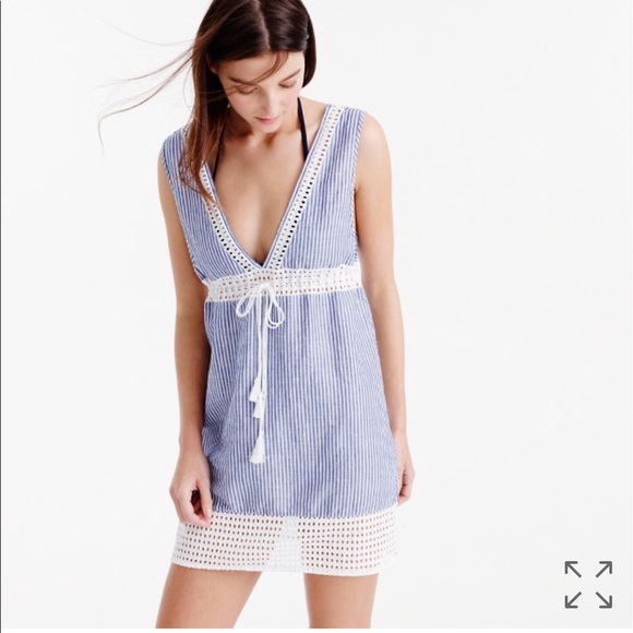 J. Crew Striped Eyelet Tunic