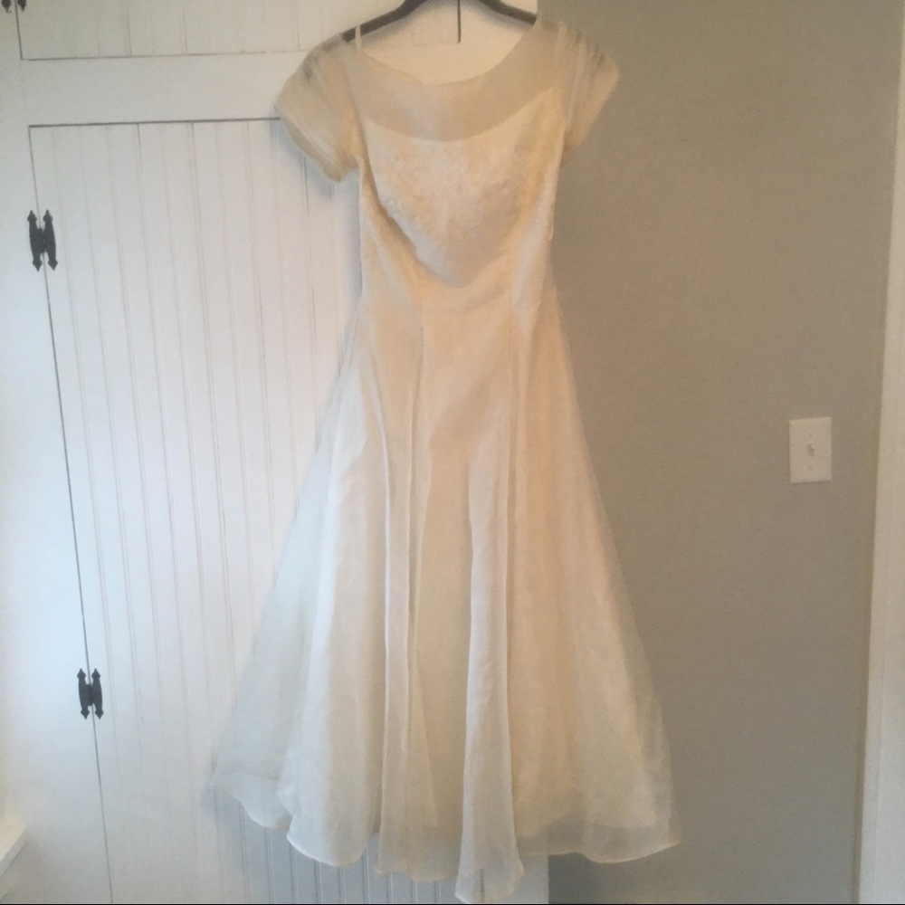 Vintage tea length wedding dress