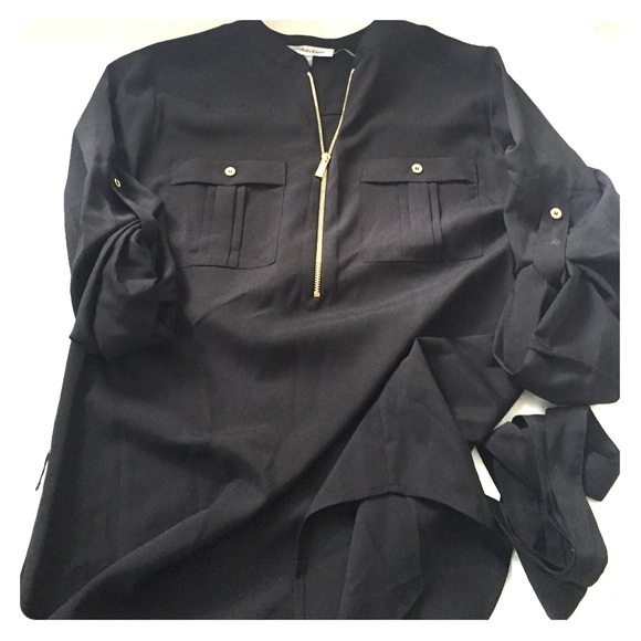 Calvin Klein partial zip blouse - Picture 1 of 2