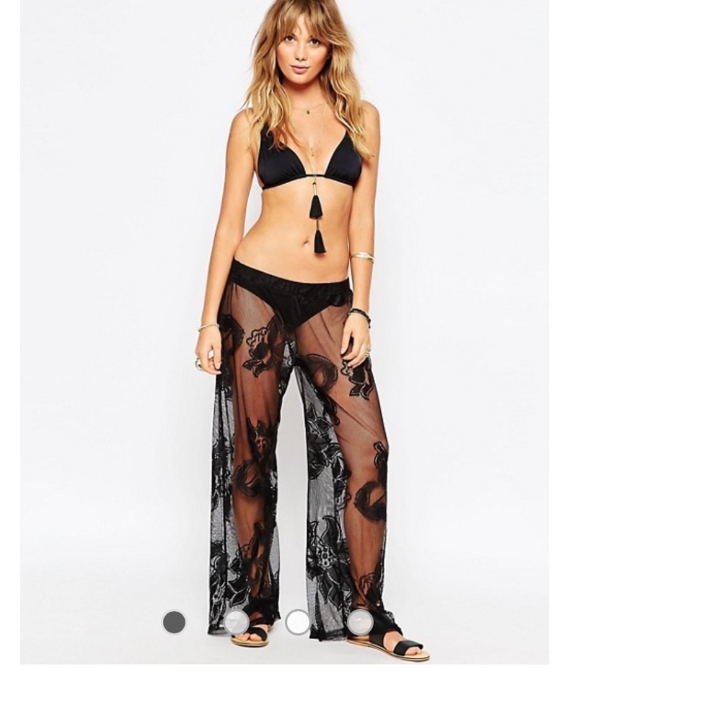 River Island Palazzo Beach Pants in Lace