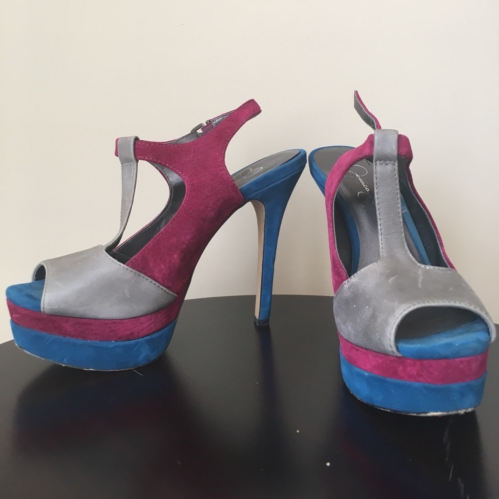 tri-color Jessica Simpson pumps
