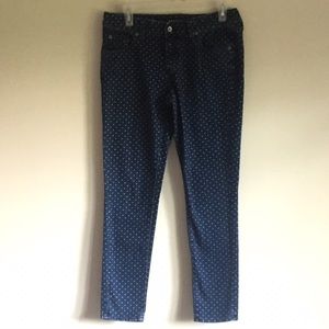Merona Ankle Skinny White Polka Dot Jeans