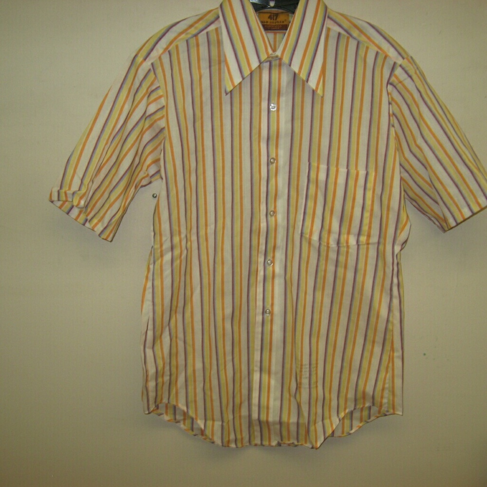 Striped short sleeve vintage cotton shirt