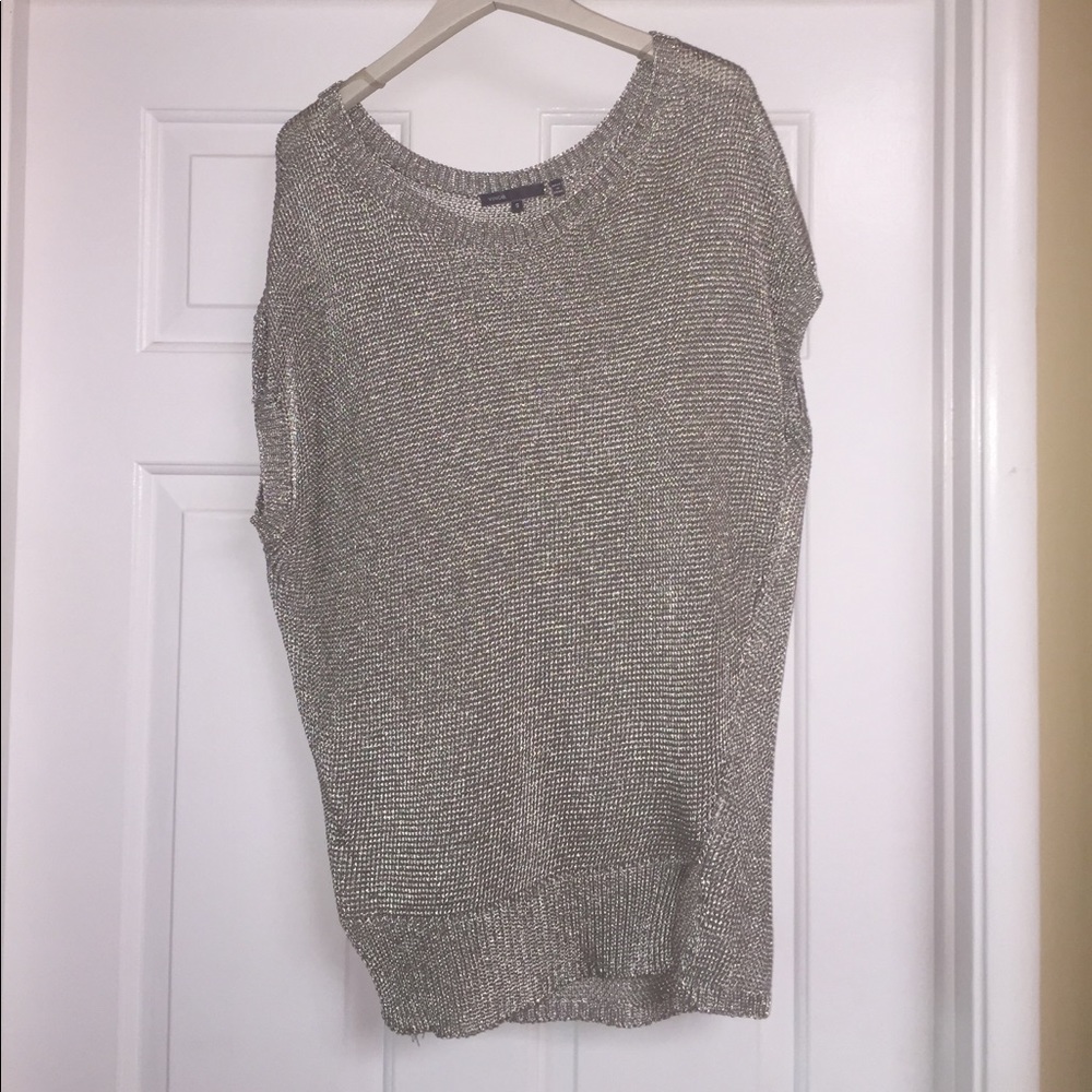 Silver mesh see through top