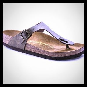 Birkenstock Gizeh Burke-flor Golden Brown