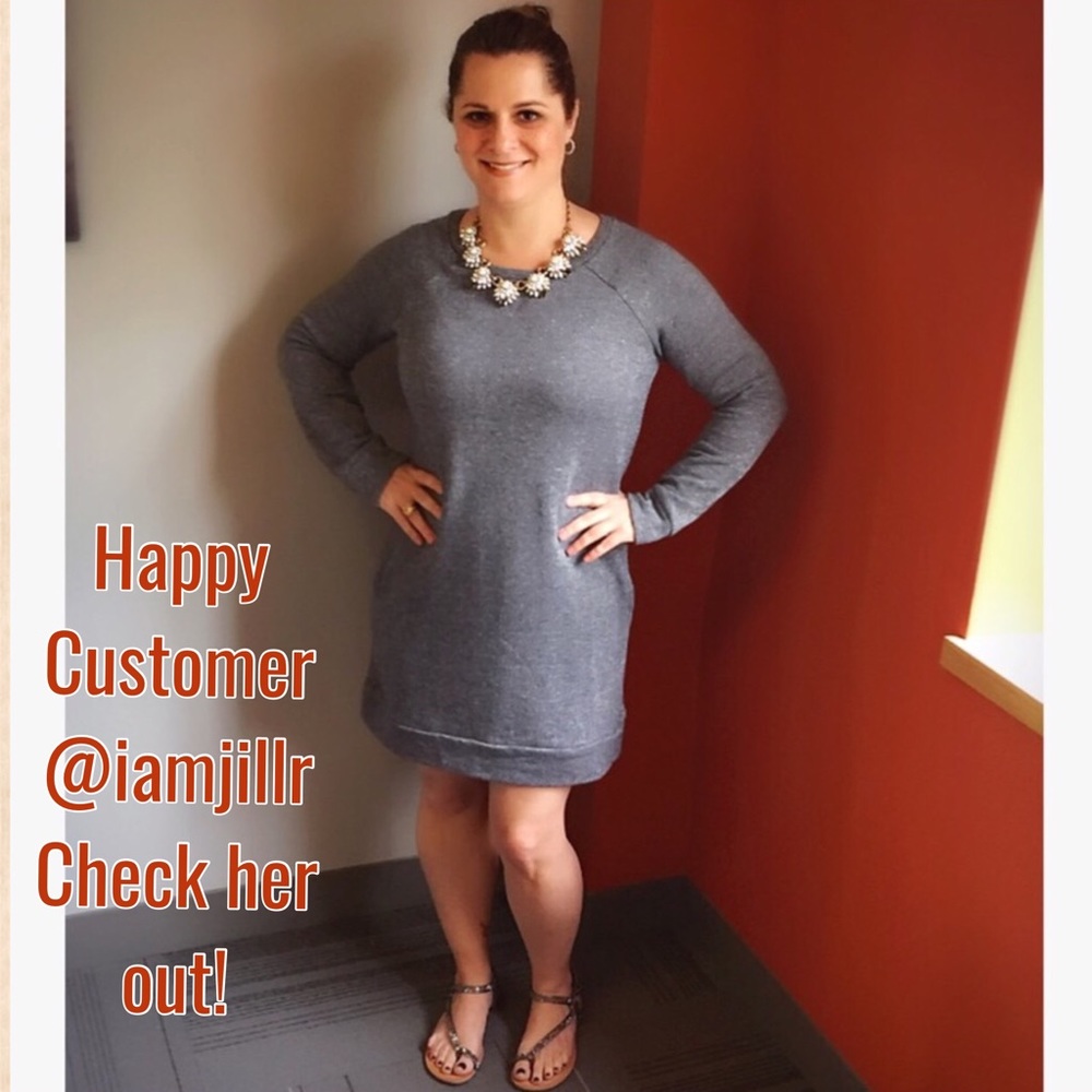 Sweatshirt Dress with Pockets S M - Picture 4 of 4