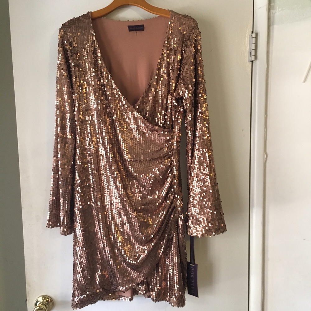 Copper sequence dress