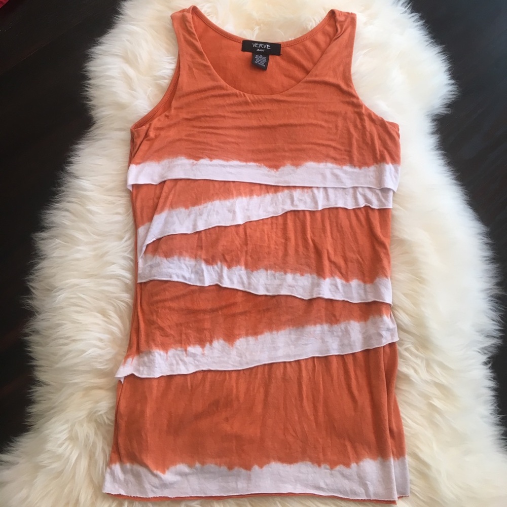 Orange and white tank