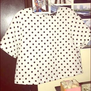 Black & White Polka Dots Crop Top