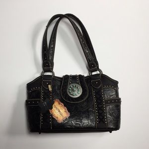 Black leather purse
