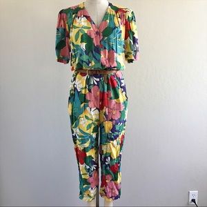 Vintage 80's Tropical Jumpsuit-Women's Size 6