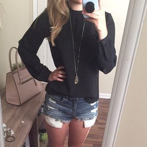 High Neck Long Sleeved Blouse