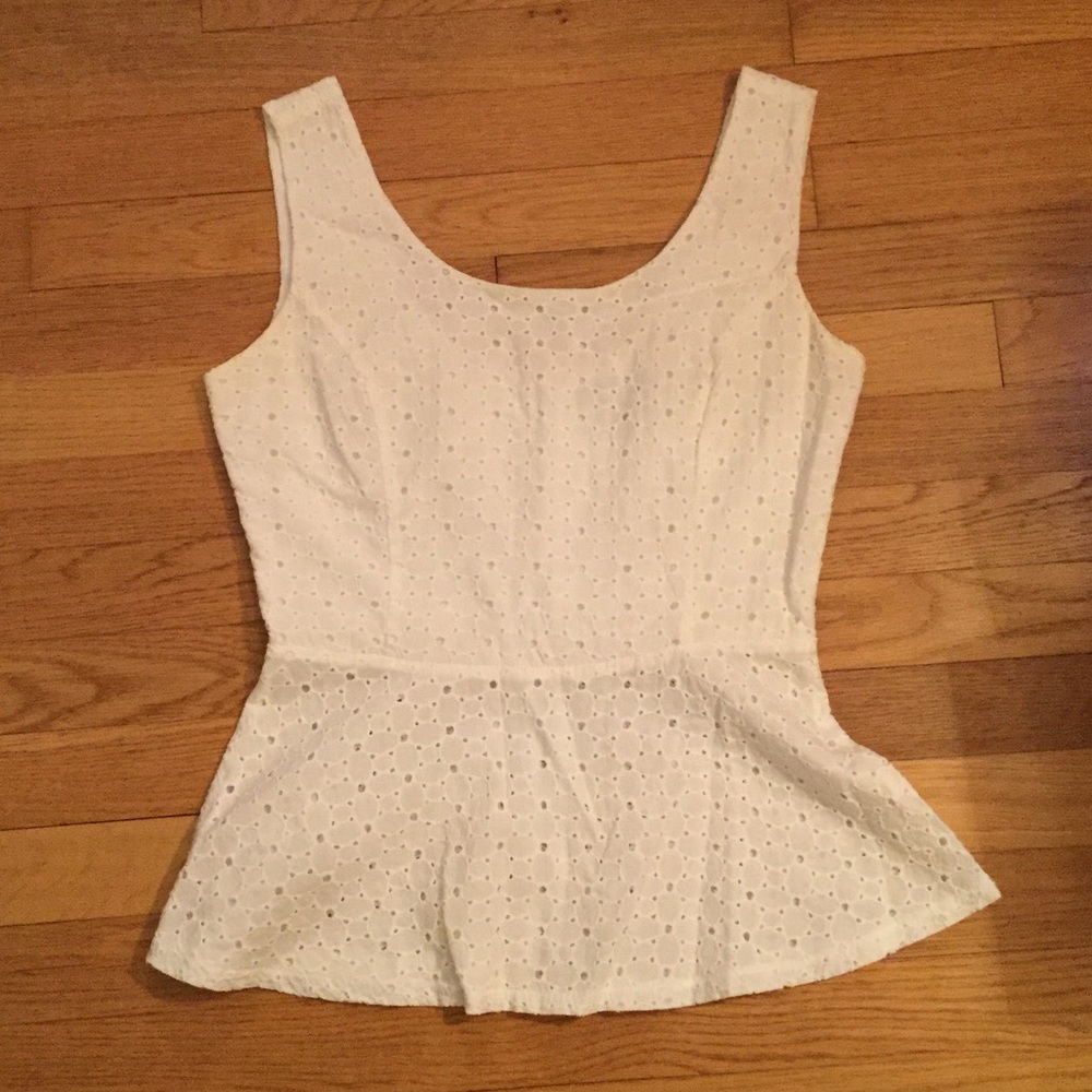 White Peplum Top