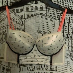 White with airplane design push-up bra